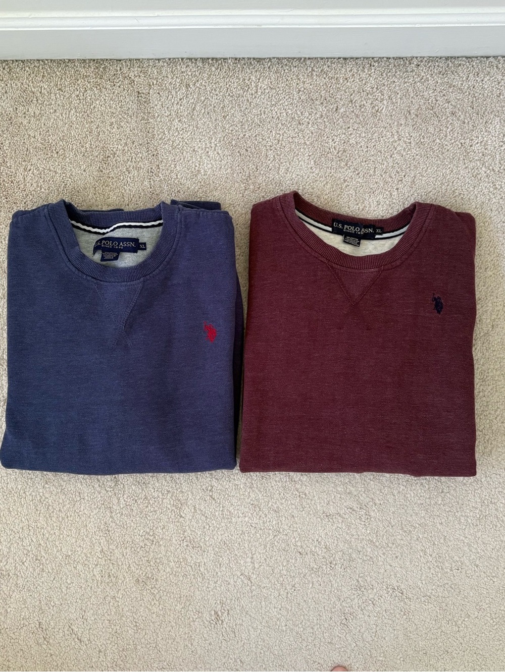 (Bundle) U.S. Polo Assn. Men’s Navy and Burgundy Crewneck Sweatshirt